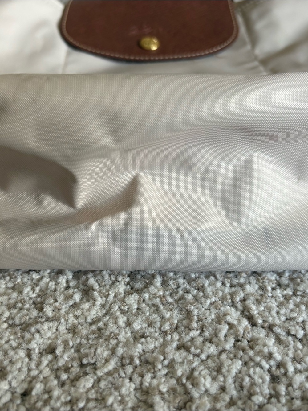 Longchamp Beige Backpack with Brown Flap and Straps - Picture 3 of 5